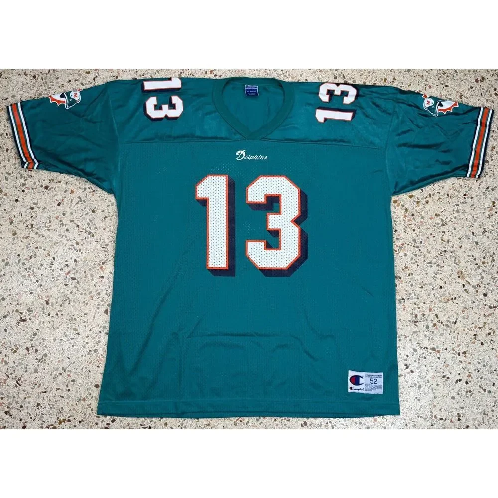 Champion NFL Rare Vtg Miami Dolphins #13 Dan Marino Football Jersey Size 52
